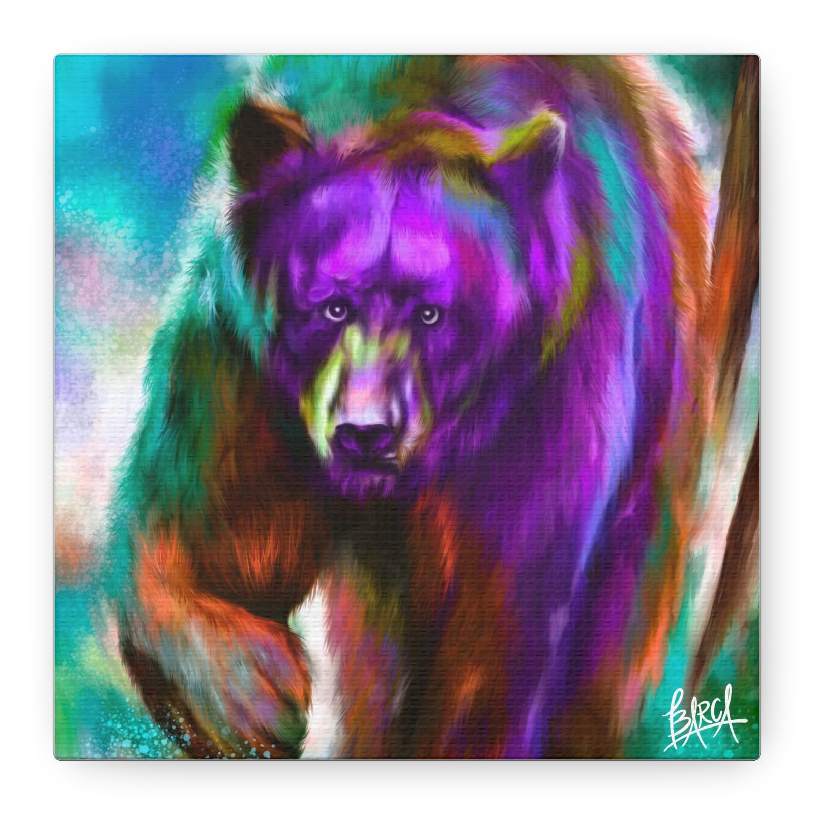 Animal Art Canvas - Portrait Vibrant Bear Canvas Art, Colorful Wall Decor, Animal Lover Gift, Colorful Home Decor, Wildlife Artwork, Unique Art Piece - Image 65