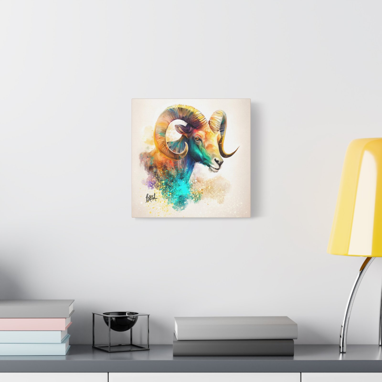 Animal Art - Aries Colorful Ram Canvas Art, Animal Wall Decor, Unique Home Decoration, Gift for Art Lovers, Goat Decor - Image 11
