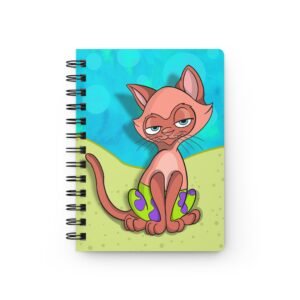 Sassy Cat Art - Sponge Bob Patrick Sassy Cat Spiral Bound Journal, Cute Planner, Gift for Cat Lovers, Diary for Kids, Animal Sketchbook