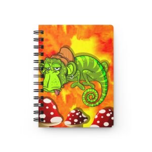 Chamo Pop Art - Pothead Vibrant Spiral Bound Stoner Journal with Whimsical Monkey and Mushroom Design, Perfect for Gift, Notes, Sketches, and Journaling