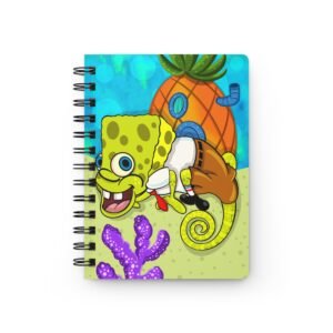 Chamo Pop Art - Underwater Sponge Bob Adventures Spiral Bound Journal | Fun Note-taking for Kids, Sketchbook, Gifts for Students, Birthday Party Favors