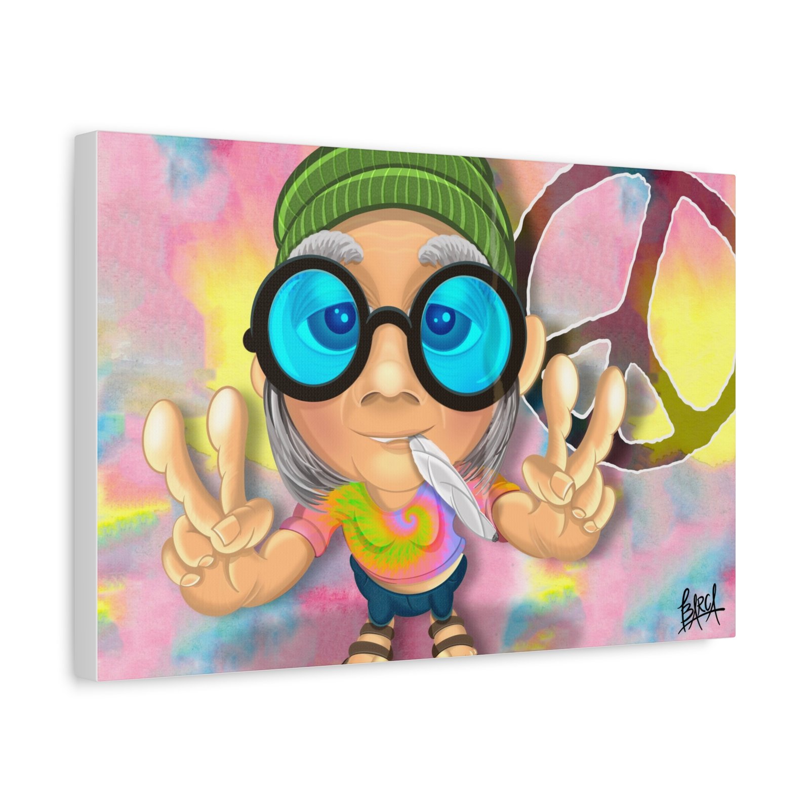 Other Art Portrait - Peace Vibes Canvas Art, Retro Wall Decor, Gift for Hippie Lovers, Boho Home Decor, Colorful Chill Room Art - Image 18