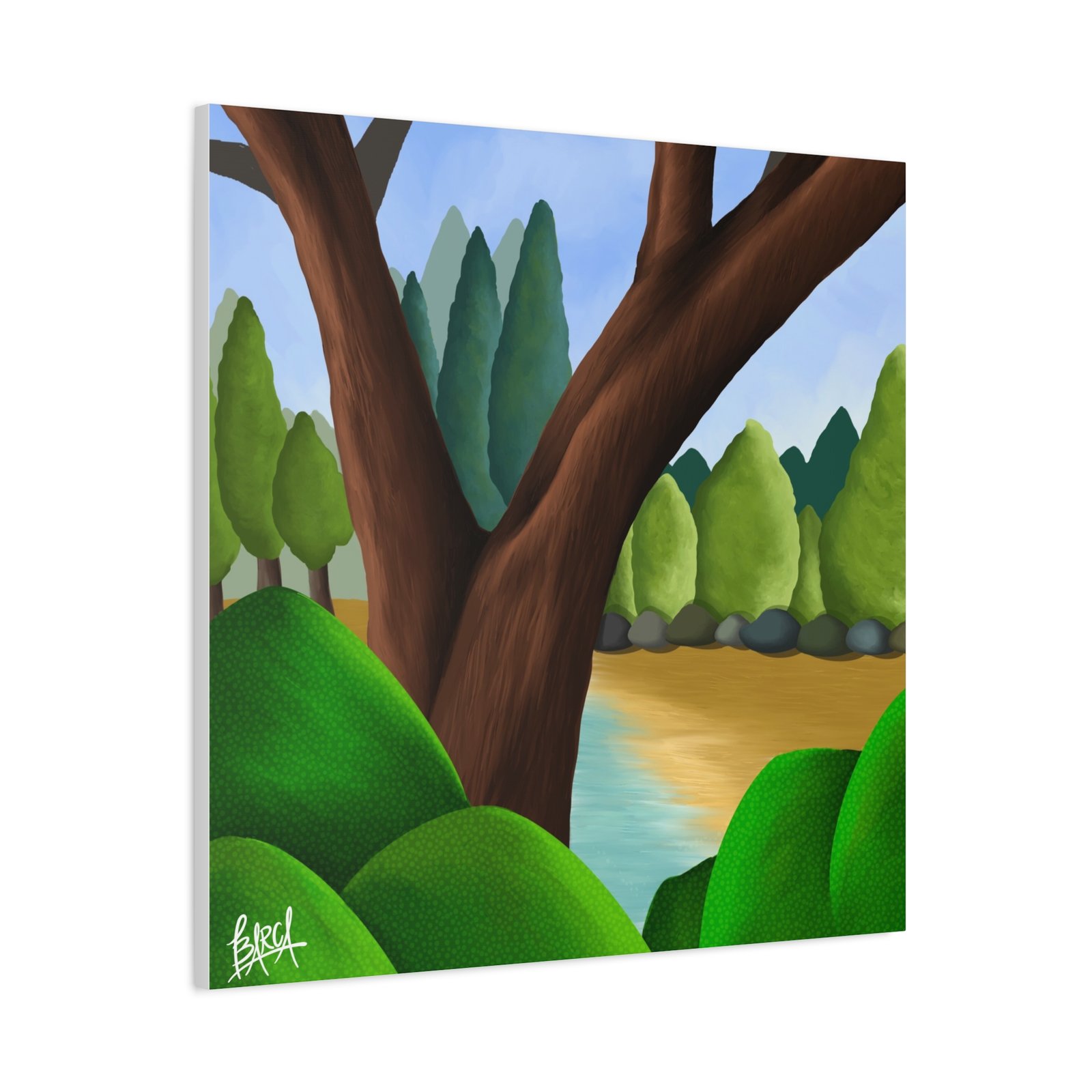 Other Art Portrait - Serene Nature Canvas Art Print, Stretched Wall Art, Green Landscape Decor, Earthy Home Decoration, Tranquil Nature Artwork - Image 78