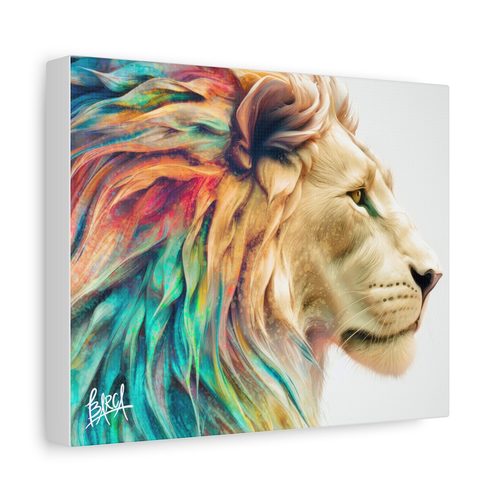 Animal Art Canvas - Vibrant Lion Canvas Wall Art, Colorful Stretched Canvas, Home Decor, Animal Art, Gift for Animal Lovers, Living Room Decoration - Image 2