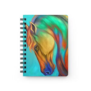 Animal Art Horse - Colorful Horse Spiral Bound Journal for Equestrians, Art Lovers, Gift for Animal Enthusiasts, Hydration Tracker, Creative Writing Notebook