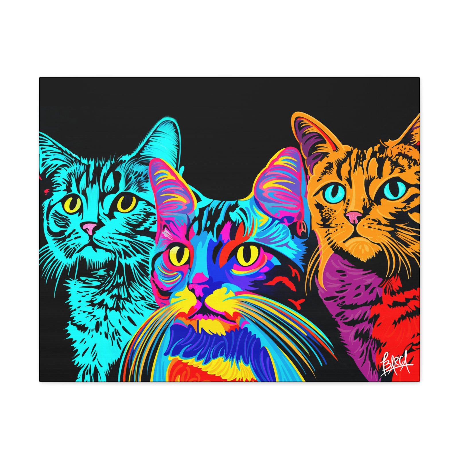 Animal Art Canvas - Vibrant Cat Canvas Print, Colorful Cat Wall Art, Home Decor for Cat Lovers, Pet Lover Gift, Colorful Cat Portraits - Image 49