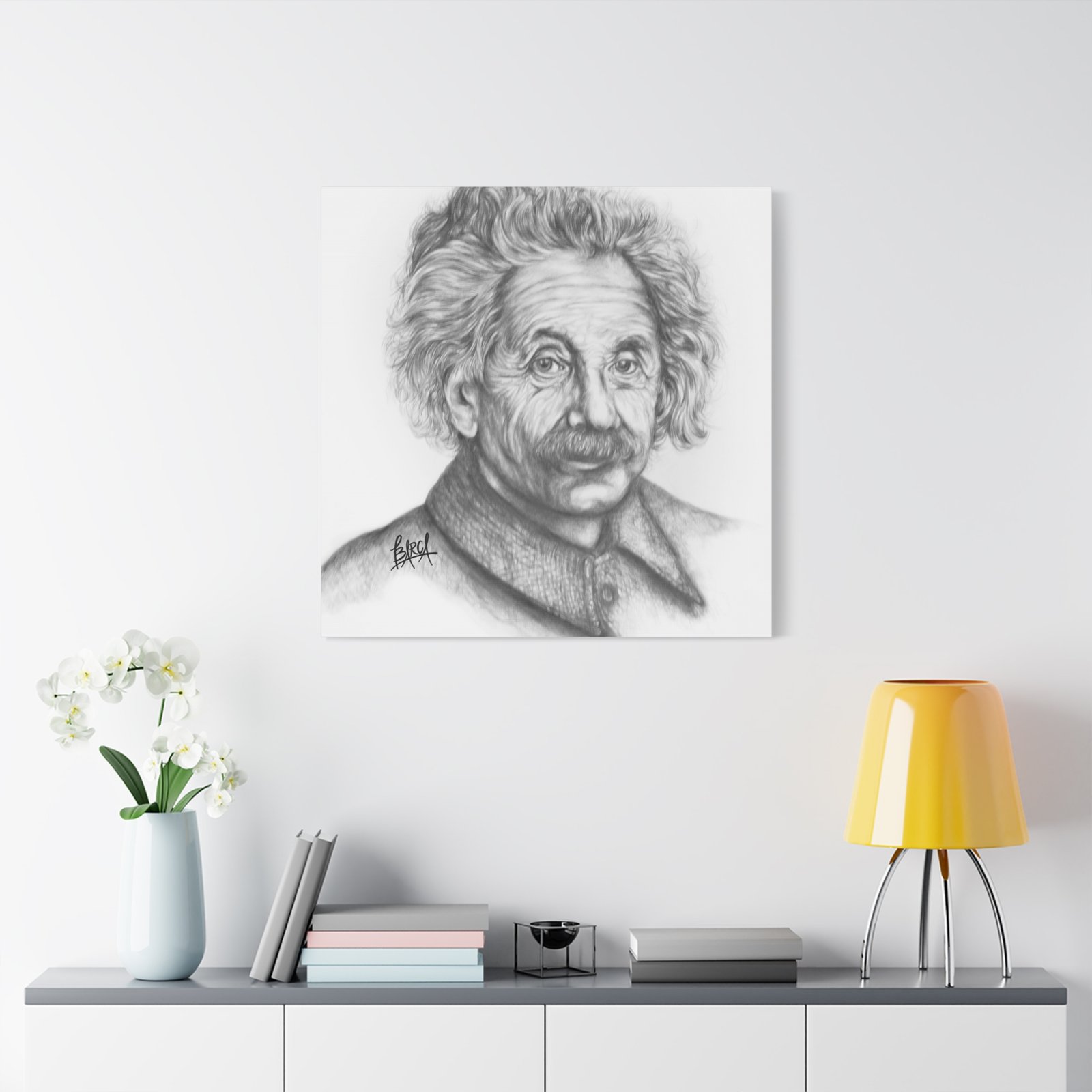 Graphite Pencil Sketch - Stylish Matte Canvas Print, Einstein Art Decor, Wall Art, Office Decor, Educational Gift, Art Lover Gift - Image 95