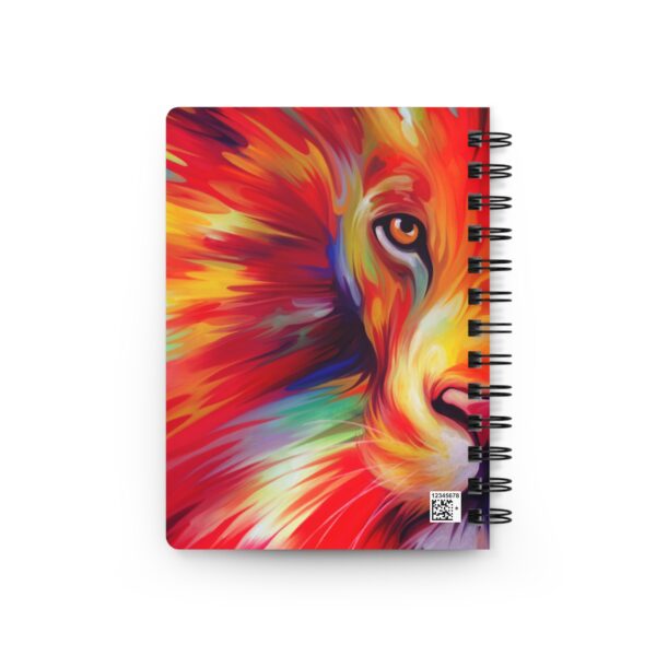 Animal Art Cat - Vibrant Lion Art Spiral Bound Journal, Colorful Sketchbook, Dream Journal, Nature Lover Gift, Inspirational Notepad - Image 2