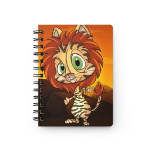 Cat-Tastic Art - Vibrant Lion Savanah Cat-Themed Spiral Bound Journal, Cute Lion Notebook for Kids, Safari Adventure Journal, Perfect for School, Travel, Gifts