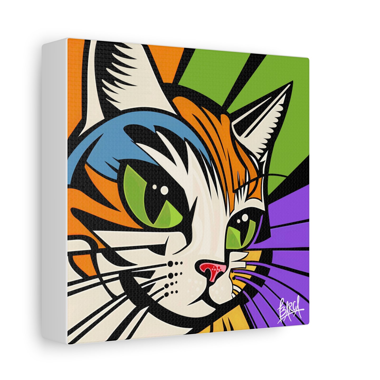 Animal Art Canvas - Colorful Cat Art Canvas Wall Decor, Feline Lover Gift, Home Decoration, Vibrant Animal Art, Cat Themed Room, Pet Lover Decor - Image 2