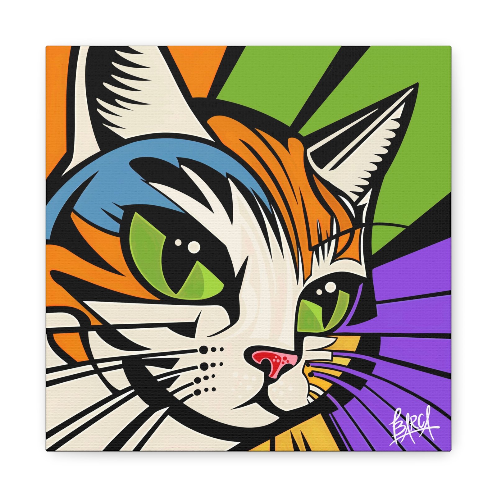 Animal Art Canvas - Colorful Cat Art Canvas Wall Decor, Feline Lover Gift, Home Decoration, Vibrant Animal Art, Cat Themed Room, Pet Lover Decor - Image 5