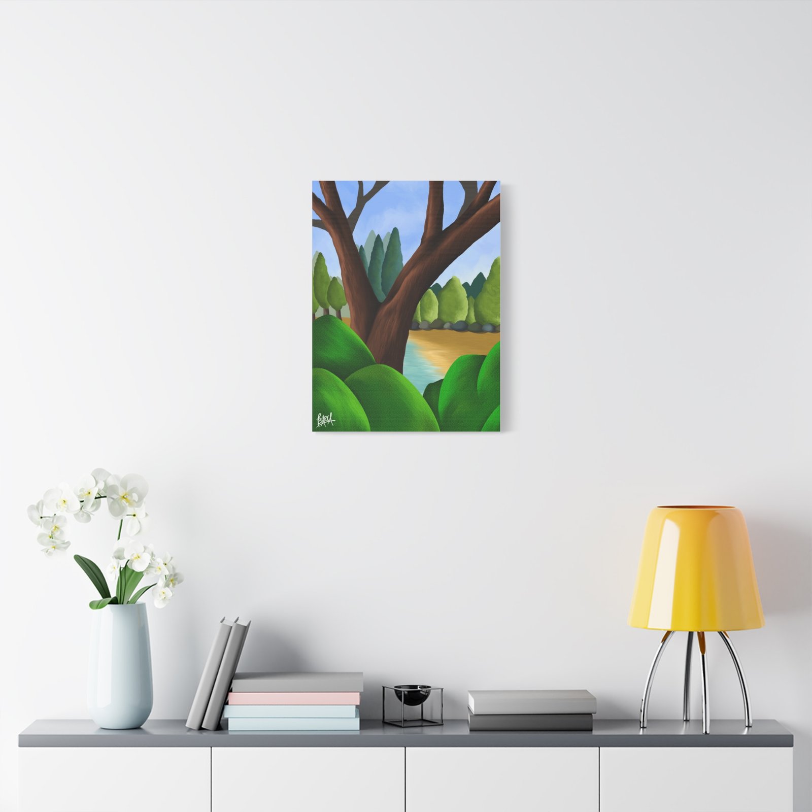 Other Art Portrait - Serene Nature Canvas Art Print, Stretched Wall Art, Green Landscape Decor, Earthy Home Decoration, Tranquil Nature Artwork - Image 23