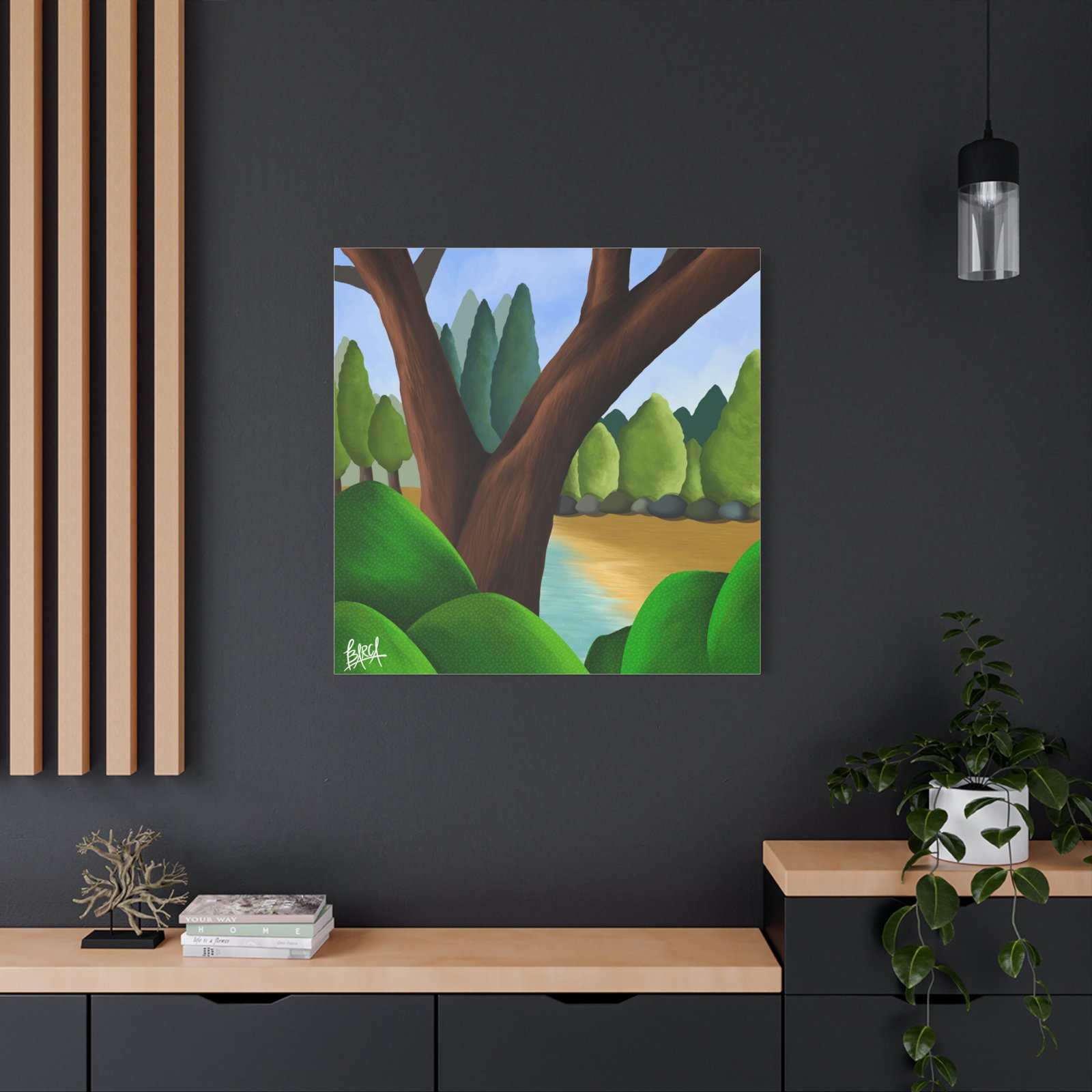 Other Art Portrait - Serene Nature Canvas Art Print, Stretched Wall Art, Green Landscape Decor, Earthy Home Decoration, Tranquil Nature Artwork - Image 84