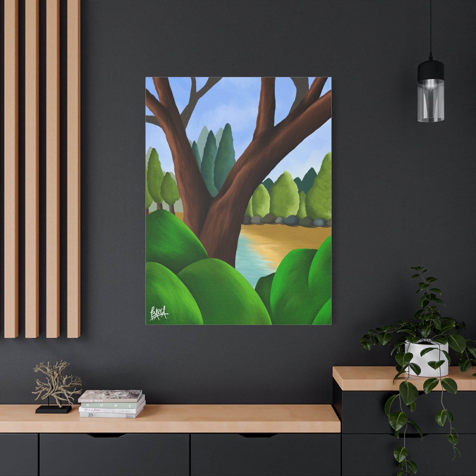 Other Art Portrait - Serene Nature Canvas Art Print, Stretched Wall Art, Green Landscape Decor, Earthy Home Decoration, Tranquil Nature Artwork - Image 44