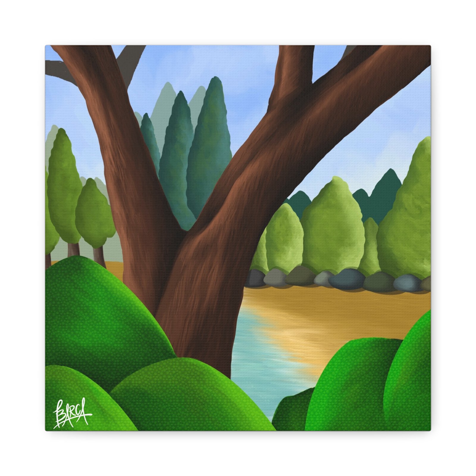 Other Art Portrait - Serene Nature Canvas Art Print, Stretched Wall Art, Green Landscape Decor, Earthy Home Decoration, Tranquil Nature Artwork - Image 53