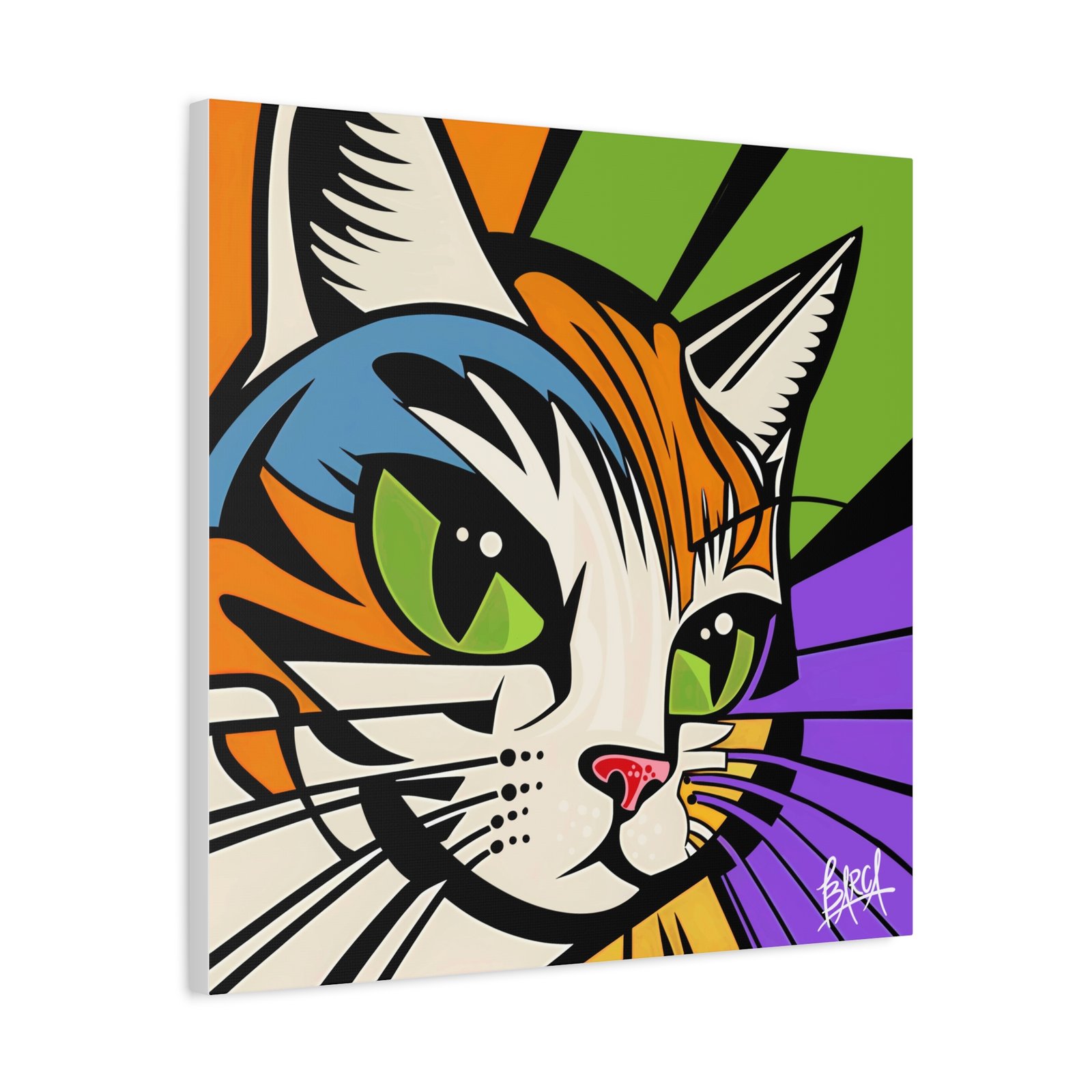 Animal Art Canvas - Colorful Cat Art Canvas Wall Decor, Feline Lover Gift, Home Decoration, Vibrant Animal Art, Cat Themed Room, Pet Lover Decor - Image 26