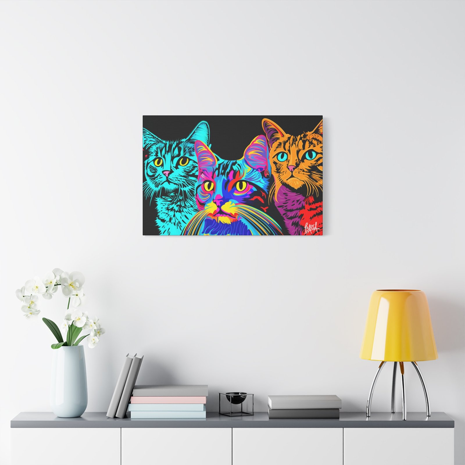Animal Art Canvas - Vibrant Cat Canvas Print, Colorful Cat Wall Art, Home Decor for Cat Lovers, Pet Lover Gift, Colorful Cat Portraits - Image 47