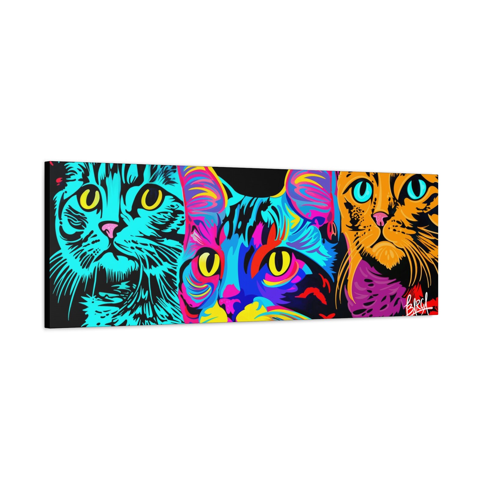 Animal Art Canvas - Vibrant Cat Canvas Print, Colorful Cat Wall Art, Home Decor for Cat Lovers, Pet Lover Gift, Colorful Cat Portraits - Image 74