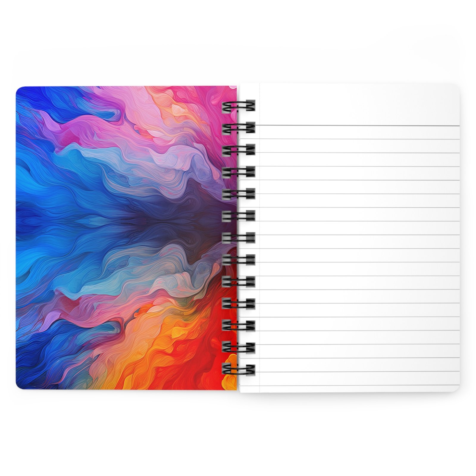 Animal Art Cat - Colorful Cat Art Spiral Bound Journal – Creative Notebook for Cat Lovers, Gift for Artists, Floral Design, Writing Diary, Unique Stationery - Image 3