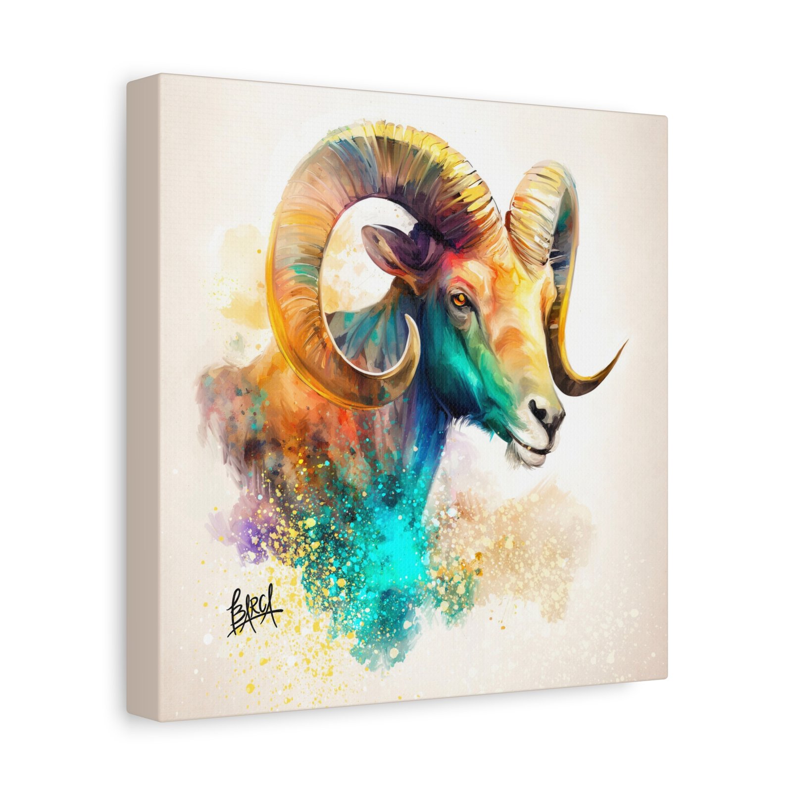 Animal Art - Aries Colorful Ram Canvas Art, Animal Wall Decor, Unique Home Decoration, Gift for Art Lovers, Goat Decor - Image 6