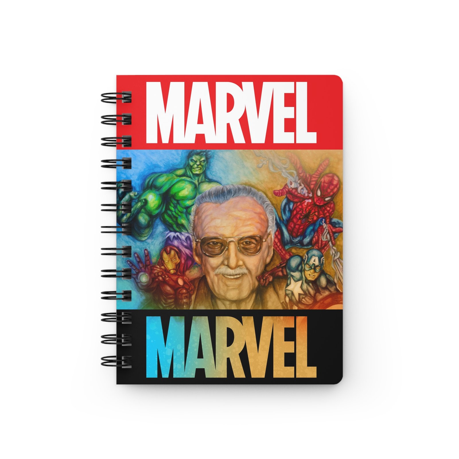 Others Portrait Painting - Stan Lee - Marvel-Inspired Spiral Bound Journal, Superhero Notebook, Gift for Fans, Writing Journal, Sketchbook, Comic Book Lover's Diary