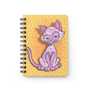 Sassy Cat Art - Sweet Purple Candy Sassy Cat-Themed Spiral Bound Journal | Cute Kitten Notebook | Gift for Cat Lovers, Journal for Writing, Cute Stationery, Cat Lover Gifts