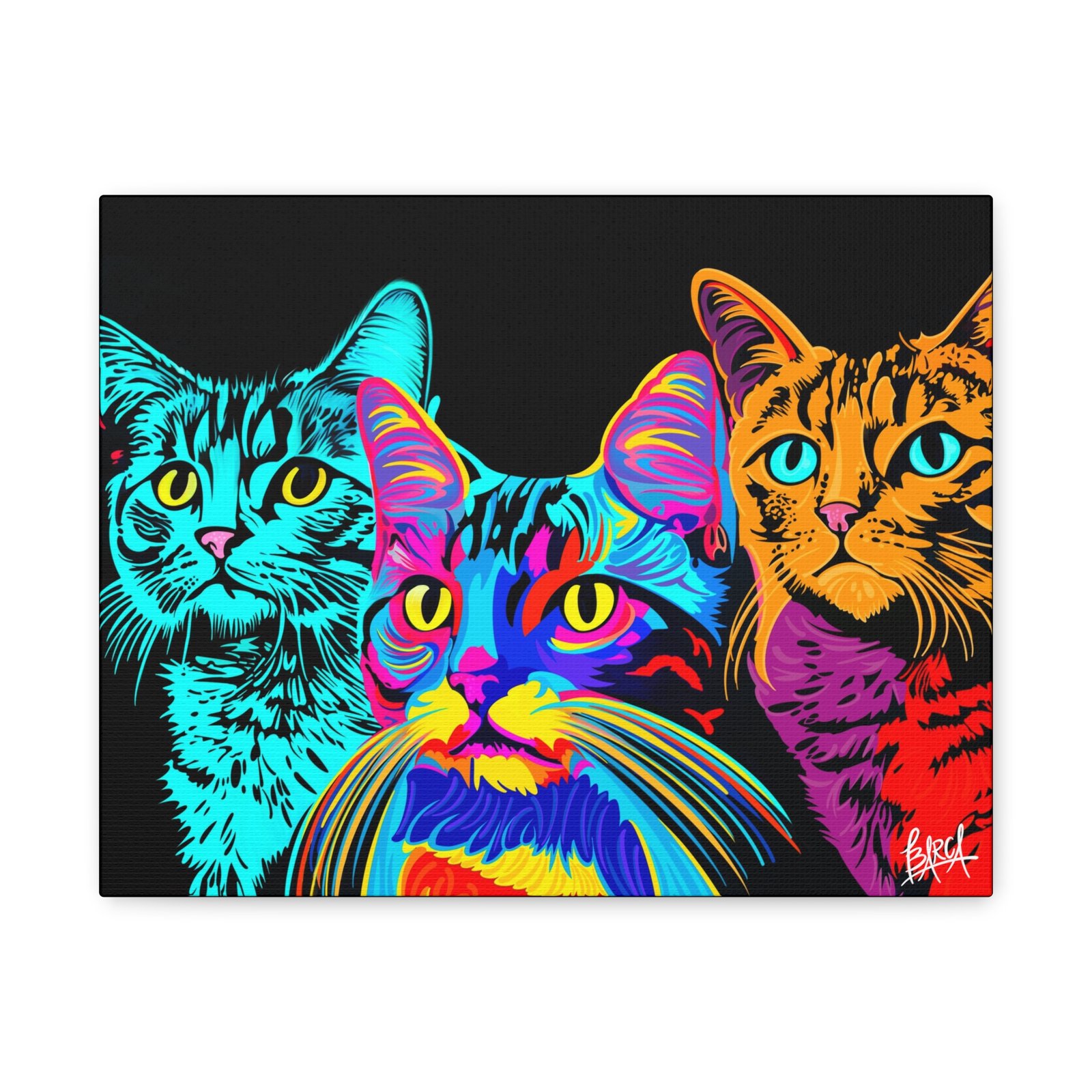 Animal Art Canvas - Vibrant Cat Canvas Print, Colorful Cat Wall Art, Home Decor for Cat Lovers, Pet Lover Gift, Colorful Cat Portraits - Image 9