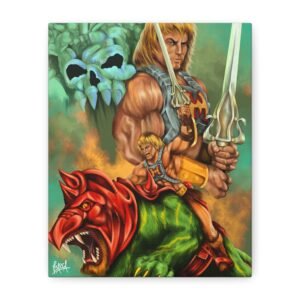 Other Art Portrait - He-Man Adventure Canvas Art, Retro Wall Decor, Geek Gift, Kid’s Room Art, Pop Culture Print