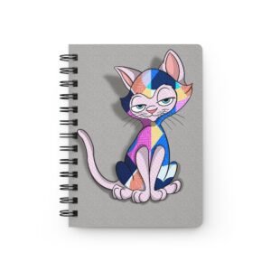 Sassy Cat Art - Colorful Sassy Cat Spiral Bound Journal, Cute Pet Lover Diary, Gift for Cat Owners, Fun Sketchbook, Unique Stationery, Artsy Kitty Notebook