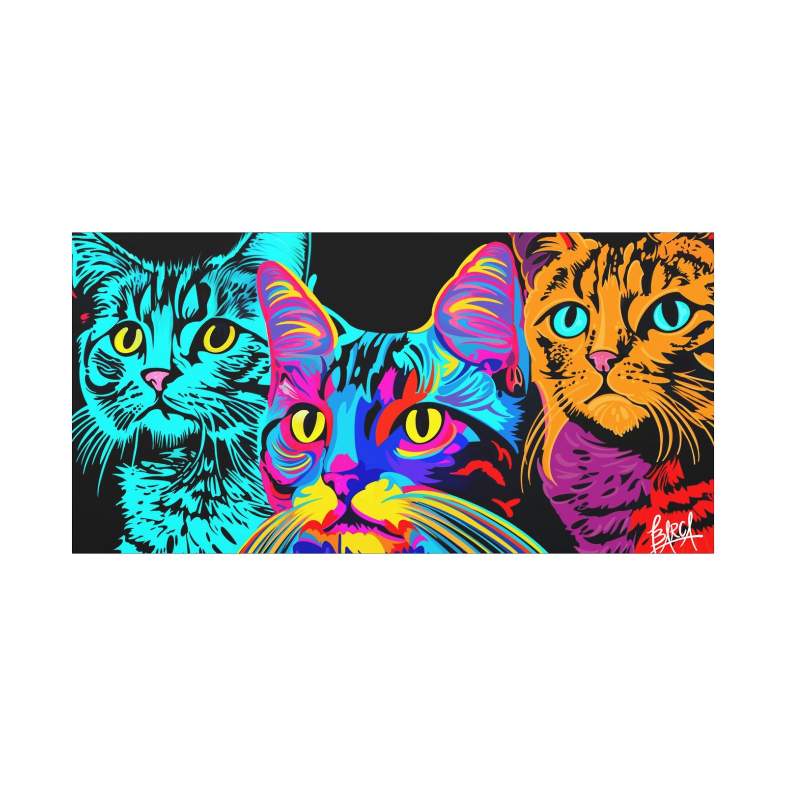 Animal Art Canvas - Vibrant Cat Canvas Print, Colorful Cat Wall Art, Home Decor for Cat Lovers, Pet Lover Gift, Colorful Cat Portraits - Image 93