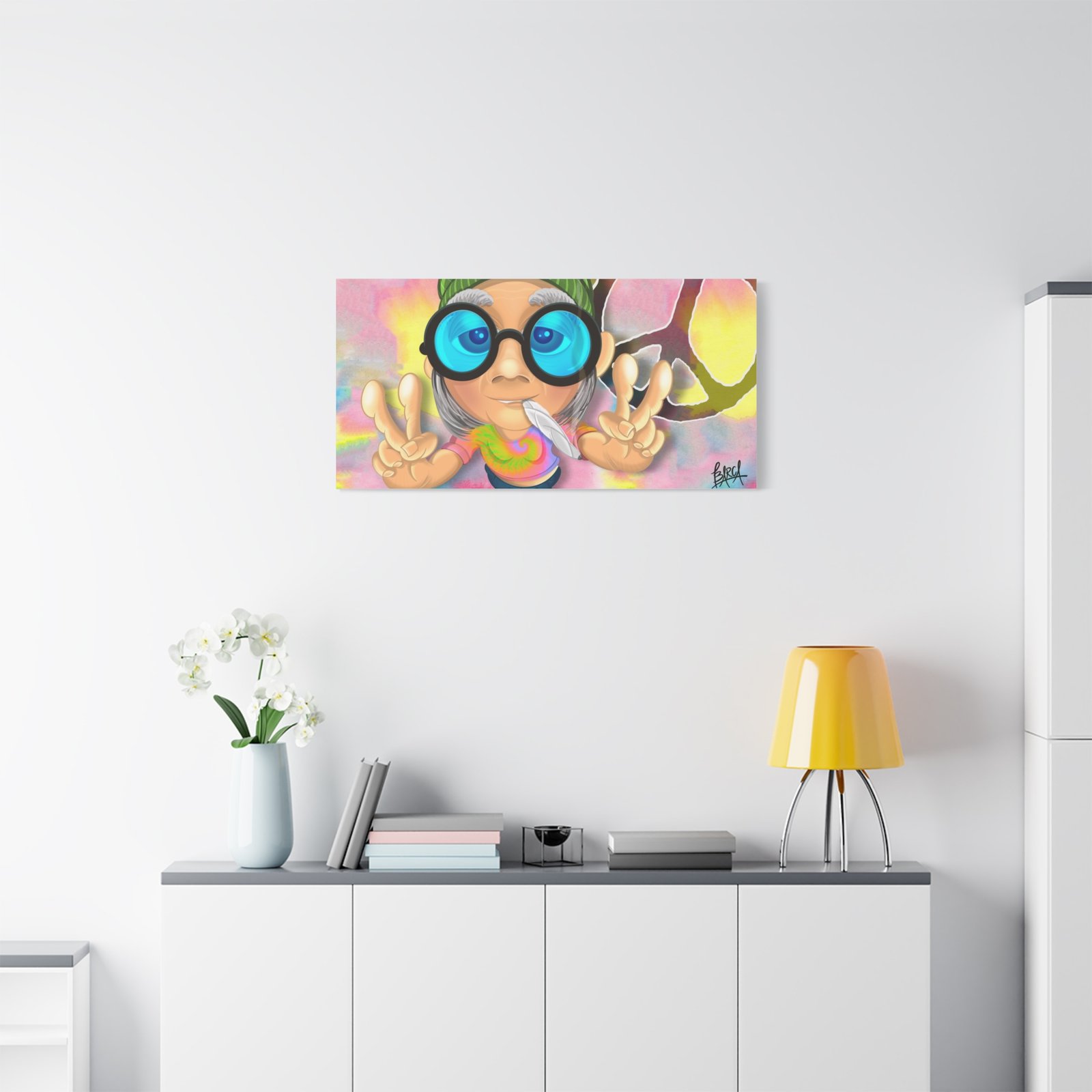 Other Art Portrait - Peace Vibes Canvas Art, Retro Wall Decor, Gift for Hippie Lovers, Boho Home Decor, Colorful Chill Room Art - Image 59