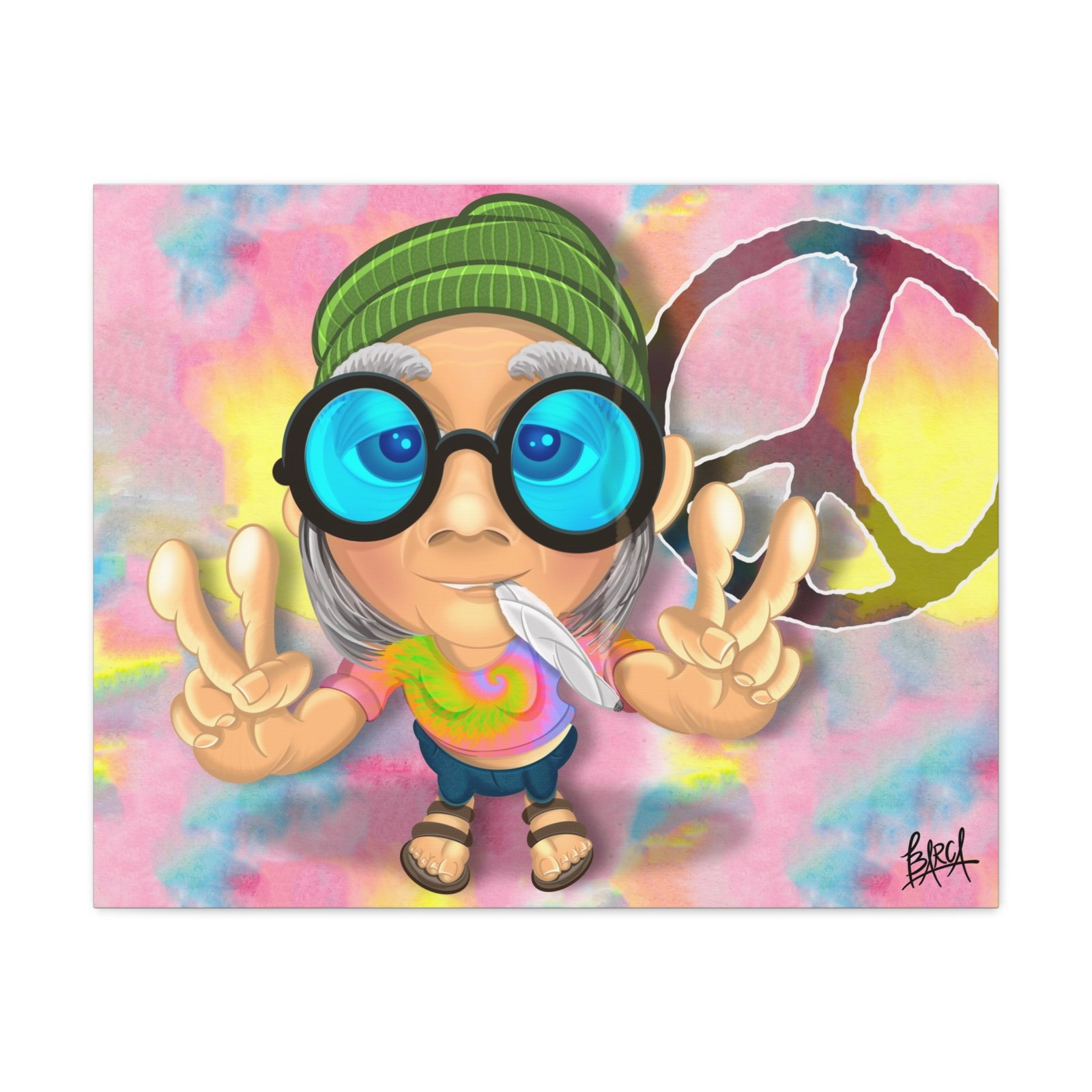 Other Art Portrait - Peace Vibes Canvas Art, Retro Wall Decor, Gift for Hippie Lovers, Boho Home Decor, Colorful Chill Room Art - Image 45