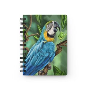 Animal Art Bird - Blue and Gold Macaw Painting Spiral Bound Journal