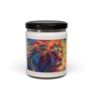 Candle - Vibrant Lion Scented Soy Candle, Colorful Aromatherapy Gift, Home Decor, Relaxation Candle, Artisanal Candle for Nature Lovers