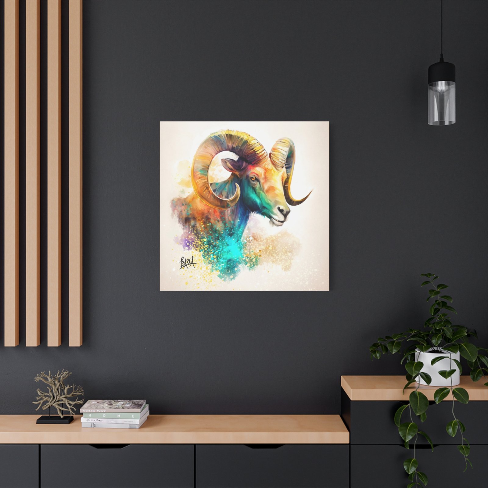 Animal Art - Aries Colorful Ram Canvas Art, Animal Wall Decor, Unique Home Decoration, Gift for Art Lovers, Goat Decor - Image 36