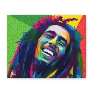 Other Art Portrait - Vibrant Canvas Wall Art, Marley Inspired Artwork, Home Decor, Music Lover Gift, Colorful Wall Decor, Unique Gift Idea