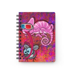 Chamo Pop Art - 3D Vibrant Chameleon Spiral Bound Journal, Fun Sketchbook for Artists, Colorful Diary for Kids, Unique Gift for Creatives, Playful Notepad