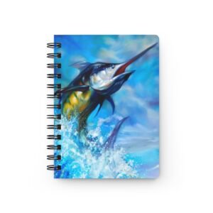 Animal Art Fish - Marlin Fish Ocean-Inspired Spiral Bound Journal | Nautical Notebook, Fishing Planner, Marine Art Journal, Travel Diary, Gift for Ocean Lovers
