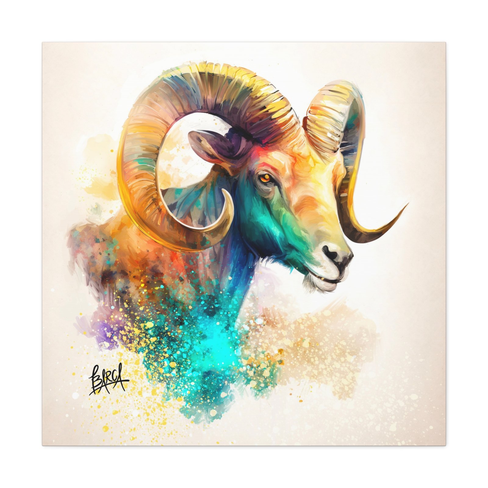 Animal Art - Aries Colorful Ram Canvas Art, Animal Wall Decor, Unique Home Decoration, Gift for Art Lovers, Goat Decor - Image 37
