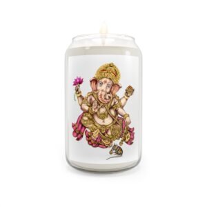 Candle -  Scented Soy Candle with Ganesh Design, Eco-Friendly Home Decor, Yoga Gift, Meditation Candle, Housewarming Gift, Aromatherapy