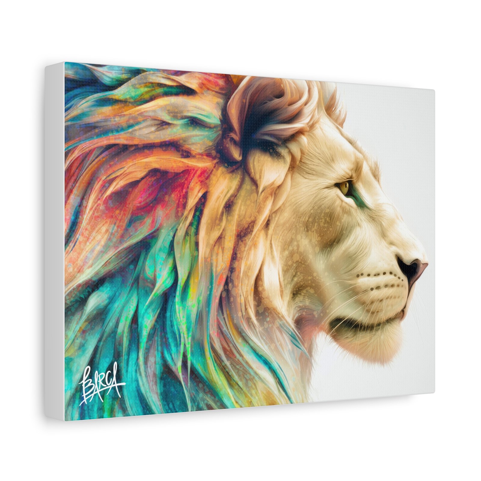 Animal Art Canvas - Vibrant Lion Canvas Wall Art, Colorful Stretched Canvas, Home Decor, Animal Art, Gift for Animal Lovers, Living Room Decoration - Image 6