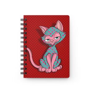 Sassy Cat Art - Cute Hearts Sassy Cat Spiral Bound Journal | Kawaii Notebook | Gift for Cat Lovers | Sketchbook for Kids, Journal for Writing Ideas, Fun Diary