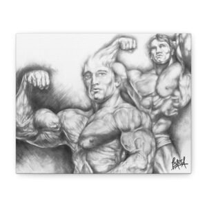 Graphite Pencil Art - Arnold Schwarzenegger Stylish Fitness Art Canvas, Decor for Gym, Bodybuilder Wall Art, Motivational Home Decor, Gift for Fitness Enthusiasts