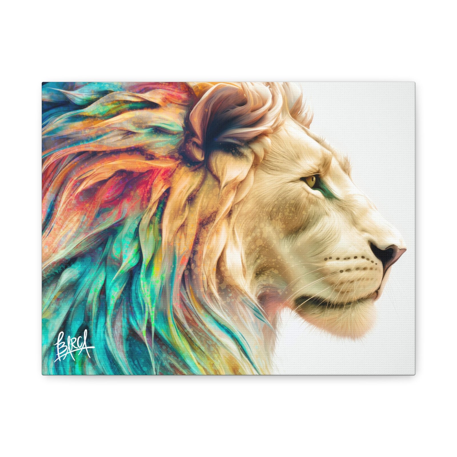 Animal Art Canvas - Vibrant Lion Canvas Wall Art, Colorful Stretched Canvas, Home Decor, Animal Art, Gift for Animal Lovers, Living Room Decoration - Image 9