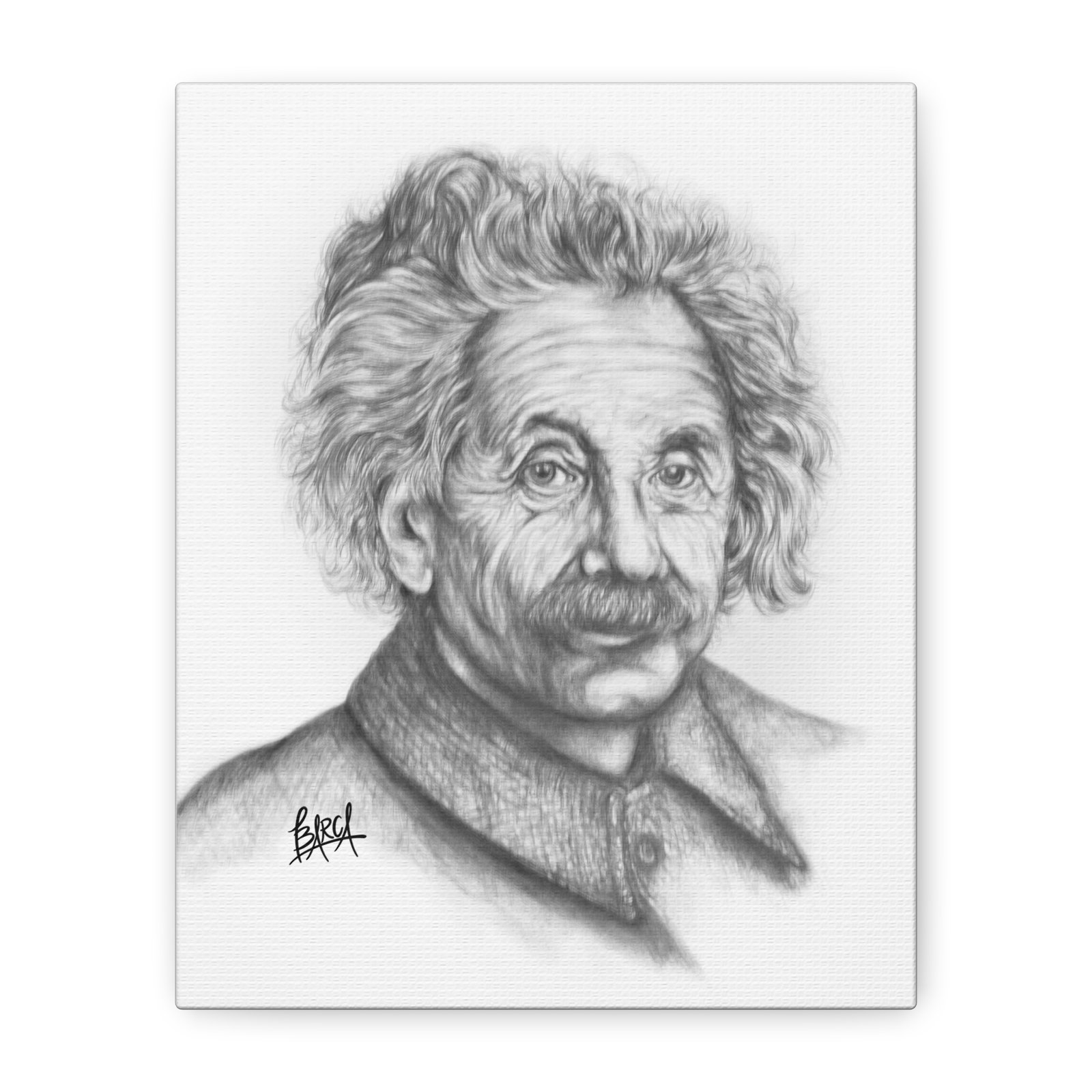 Graphite Pencil Sketch - Stylish Matte Canvas Print, Einstein Art Decor, Wall Art, Office Decor, Educational Gift, Art Lover Gift
