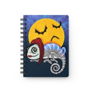 Chamo Pop Art - Nightmare Before Christmas Whimsical Chameleon Spiral Bound Journal - Perfect for Corps Bride Halloween, Creativity, Journaling, Gifts, and Unique Stationery