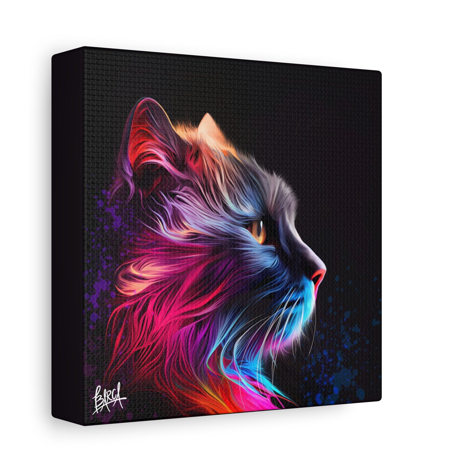 Animal Art Canvas - Vibrant Cat Wall Art Canvas, Colorful Pet Decor, Home Decoration, Gift for Cat Lovers, Feline Art Print, Animal Lover Gift - Image 2