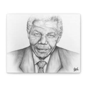 Graphite Pencil Art - Matte Canvas Portrait Artwork, Inspirational Wall Decor, Nelson Mandela Art Print, Unique Home Decoration, Motivational Gift, African [...]