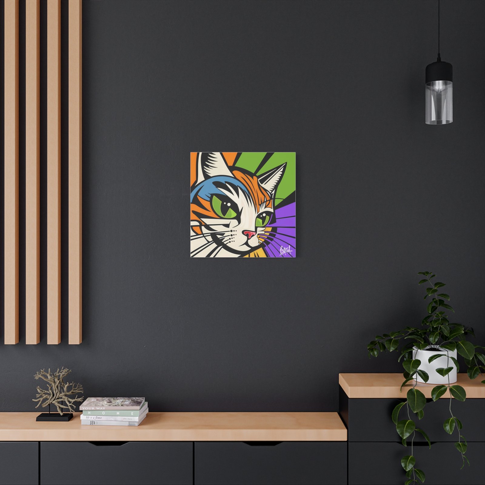 Animal Art Canvas - Colorful Cat Art Canvas Wall Decor, Feline Lover Gift, Home Decoration, Vibrant Animal Art, Cat Themed Room, Pet Lover Decor - Image 24