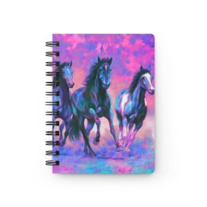 Animal Art Horses - Vibrant Horse Spiral Bound Journal, Artistic Notebook, Equine Lovers Gift, Unique Diary, Colorful Sketchbook, Stationery Accessory